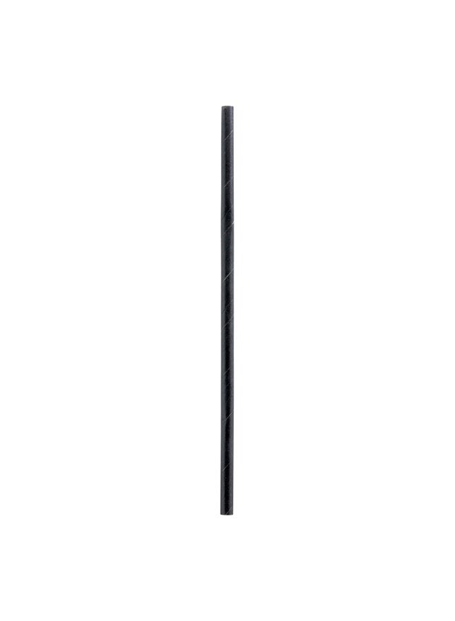 Restaurantware 7.8 Inch Paper Straws For Drinking, 100 Sturdy Eco-Friendly Paper Straws - Premium Solid Design, Black Paper DurablePaper Straws, Vibrant Colors, For Cold Drinks - Image 1