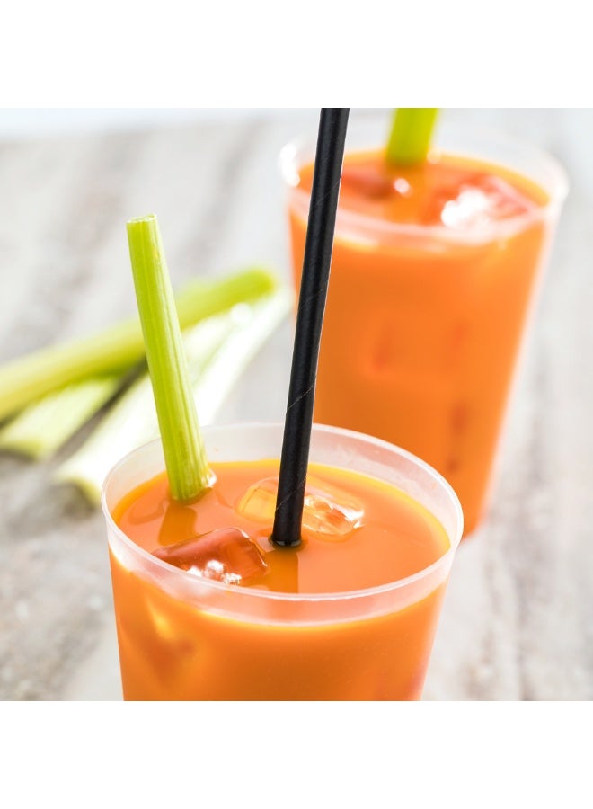 Restaurantware 7.8 Inch Paper Straws For Drinking, 100 Sturdy Eco-Friendly Paper Straws - Premium Solid Design, Black Paper DurablePaper Straws, Vibrant Colors, For Cold Drinks - Image 3