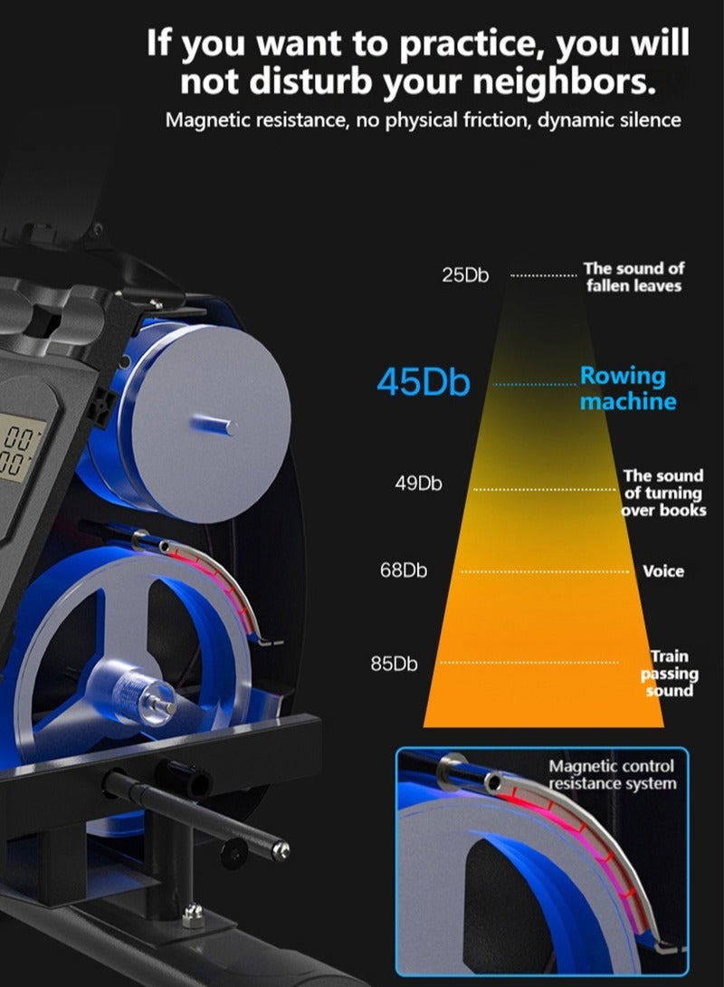 Sharpdo 8-Speed Adjustable Rowing Machine with Silent Foldable Design & iPad Holder — Perfect for Home Fitness in Saudi Arabia  - Image 4