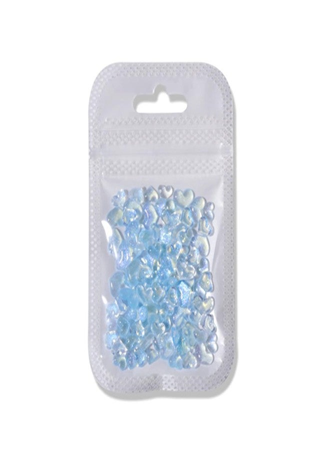 Pxiryanlow Nail Art Decorations,100Pcs/Bag Nail Art Decor, Flatback Three-dimensional Mix Size Fine Flash DIY Mini Heart Shape Nail Salon Supply (Blue) - Image 1