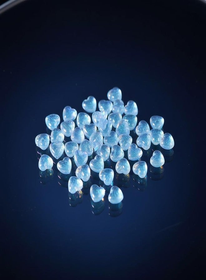 Pxiryanlow Nail Art Decorations,100Pcs/Bag Nail Art Decor, Flatback Three-dimensional Mix Size Fine Flash DIY Mini Heart Shape Nail Salon Supply (Blue) - Image 5