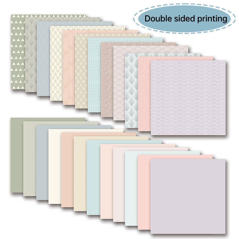 Colabrili ورق سكرابوك بوهو 12"X12"، طباعة مزدوجة الجوانب 13.76 أونصة/390 جرام، 24 ورقة للحرف اليدوية الزخرفية لصنع بطاقات خلفية أوريغامي ديكوباج لوازم سكرابوكينغ (بوهو1) - Image 4
