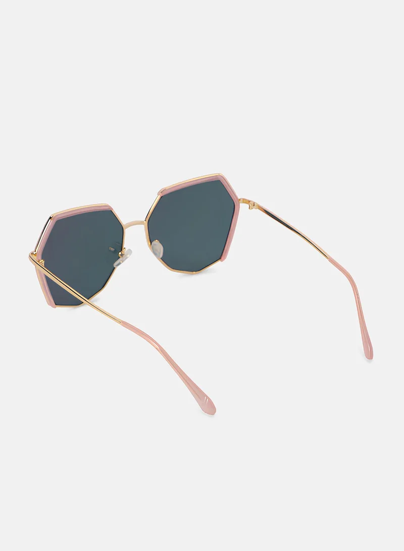 Haute Sauce Metallic Hexagonal Sunglasses