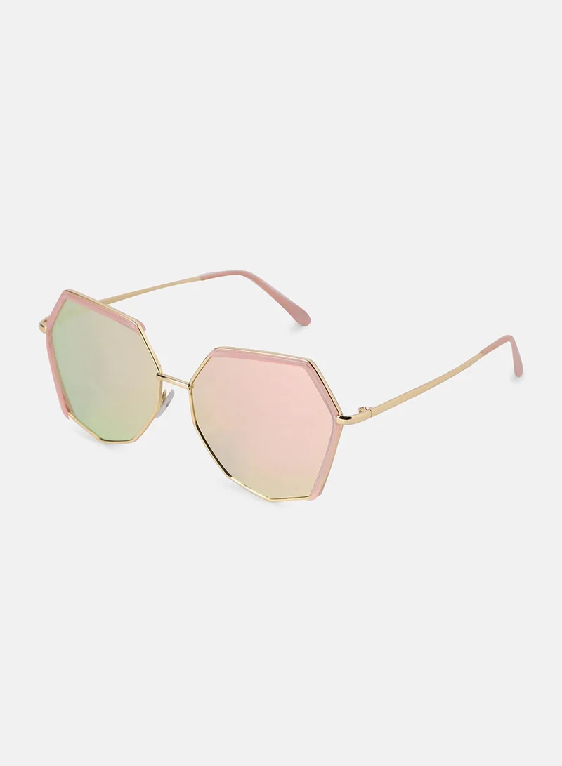 Haute Sauce Metallic Hexagonal Sunglasses