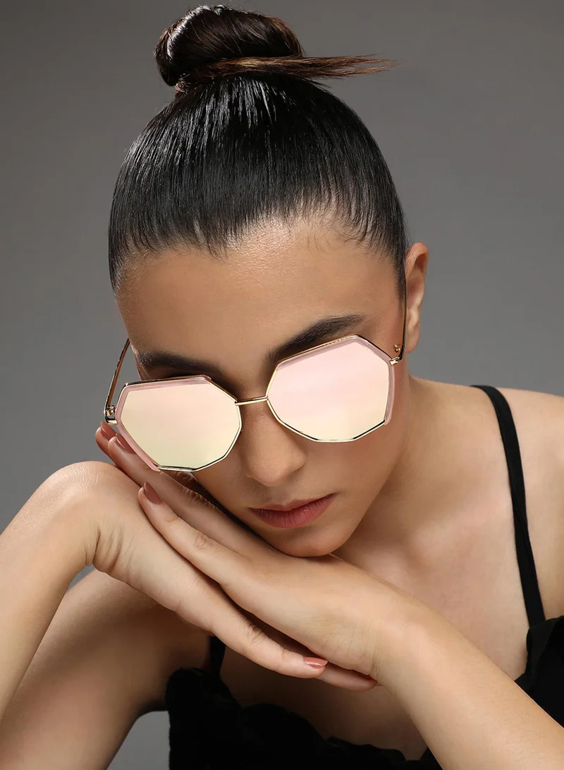 Haute Sauce Metallic Hexagonal Sunglasses