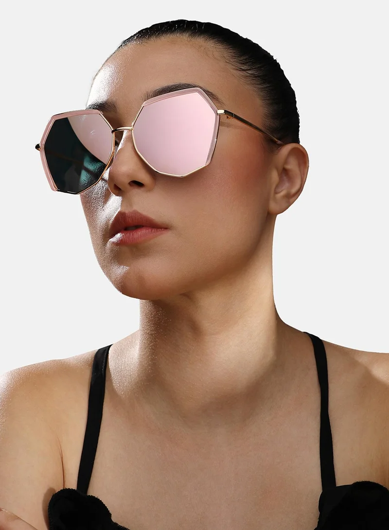 Haute Sauce Metallic Hexagonal Sunglasses