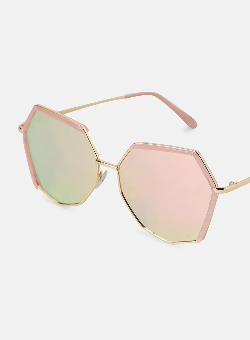 Haute Sauce Metallic Hexagonal Sunglasses