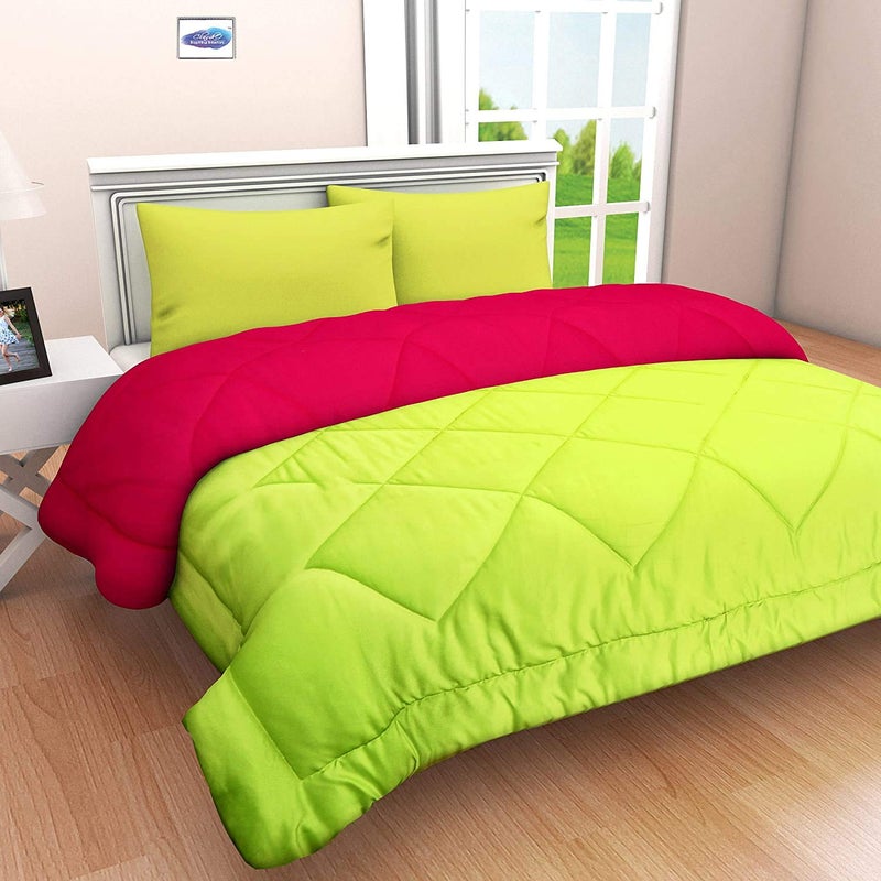 SVT SVT Microfiber 200TC Comforter Double Bed_Pink Green  - Image 5