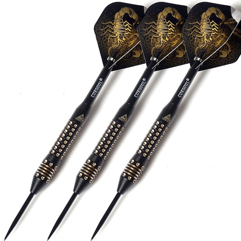 CUESOUL 20 Grams Steel Tip Darts Set with Black Deluxe PU Darts case-Black Scorpion - Image 2