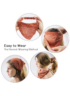 Oasisgalore 5-Piece Floral Elastic Hair Scarf Headband Set - Chiffon, Boho Turban Style with Hair Clips, Women & Girls Hair Accessories  - Image 4
