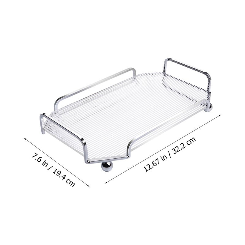Large Plastic Serving Tray Multifunctional Storage Organizer For Cosmetics Cups Keys Display - Image 3
