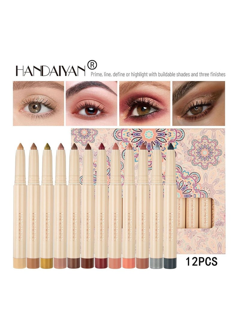 Handaiyan 12 Piece Cream Eyeshadow Stick  - Image 1