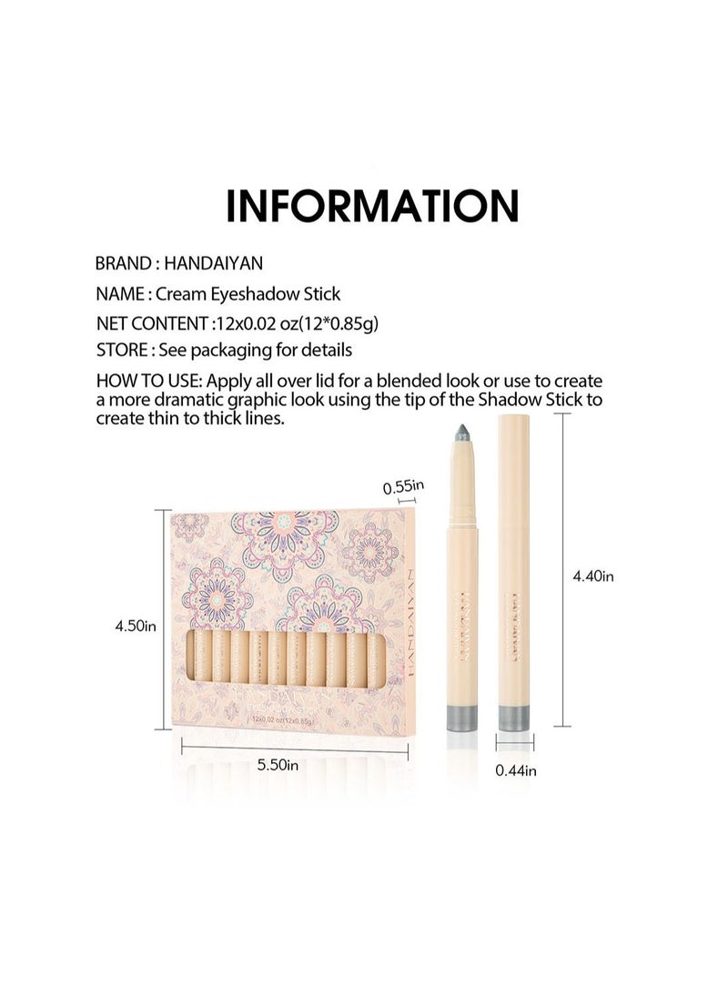 Handaiyan - 12 Piece Cream Eyeshadow Stick - Image 1