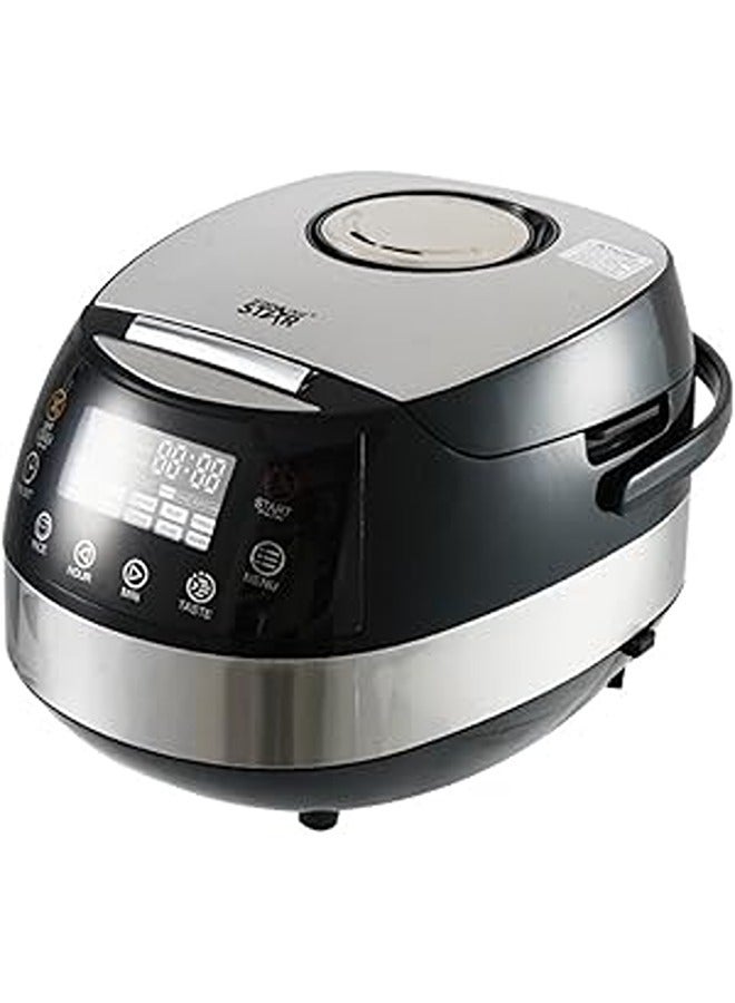 Winning Star ST-9308 900W Multifunction Electric Rice Cooker| 1.8L Capacity | Touch Control Display | 24h Timer | Auto Keep Warm | Includes Steamer Tray & Measuring Cup | Black 