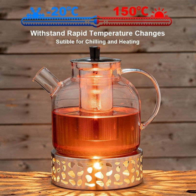Generic 1500ml Glass Teapot with Removable Infuser - Elegant & Practical for Tea  Lovers - Image 5