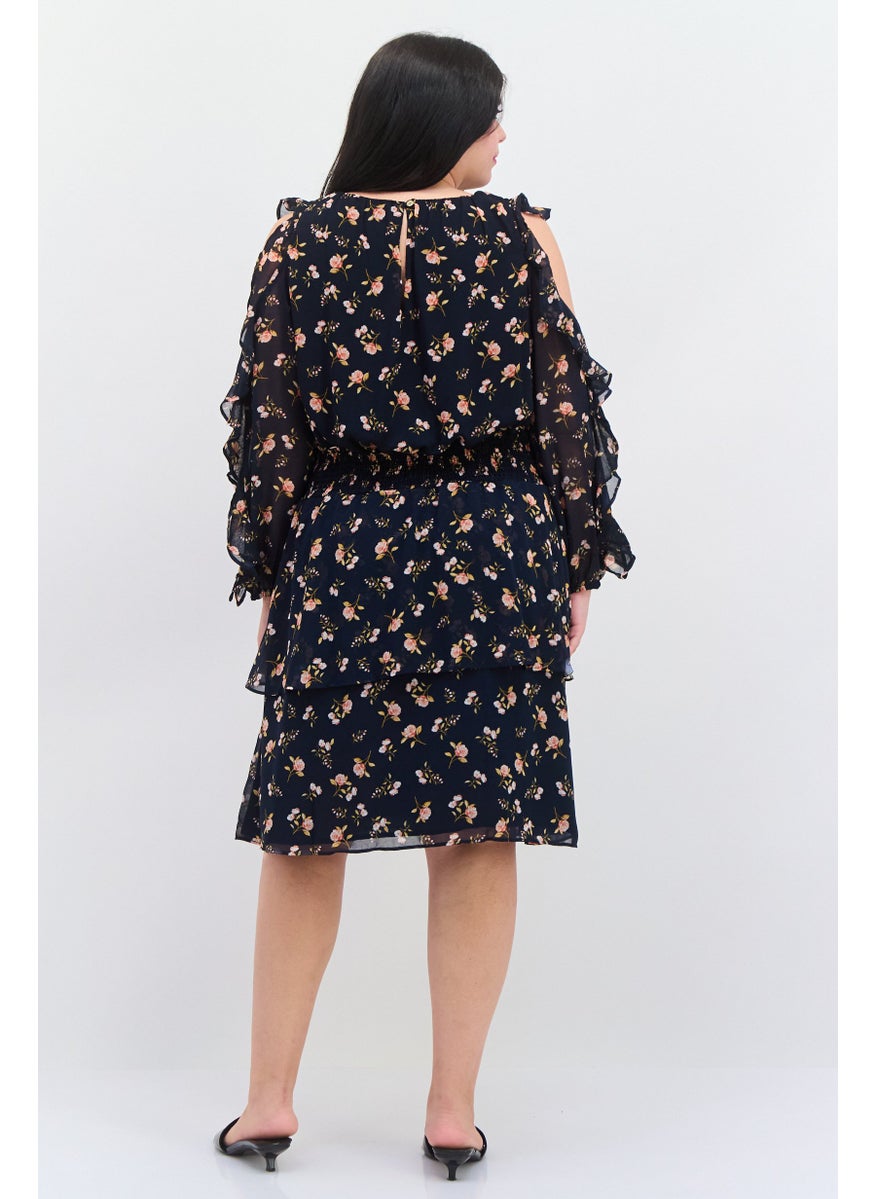 Women Plus Size Floral Print Midi Dress, Navy Combo - pzsku/Z4B809B18089378EA32D3Z/45/_/1740486136/24deefa3-35c1-47f6-897a-0500a9b86bf5