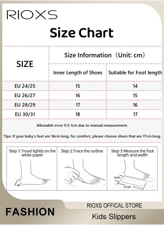 RIOXS - Kids Slippers,Non-Slip Slippers For Toddler Boys Girls,Cute Cartoon Slipper,Comfy Soft Sole Sandal Slippers,Quick Dry Bathroom Slides,Kids Unisex Slippers For Shower Summer Pool Indoor Outdoor Beach Shoes - Image 1