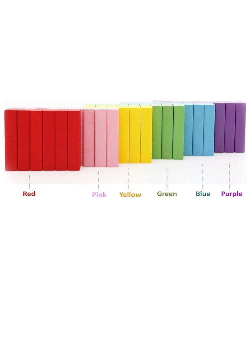 ECVV Wooden Blocks Stacking Game with Storage Bag, Toppling Colorful Tower Building Blocks Balancing Puzzles Montessori Toys Learning Sorting Family Games Educational Toys Gifts for Kids - Image 3