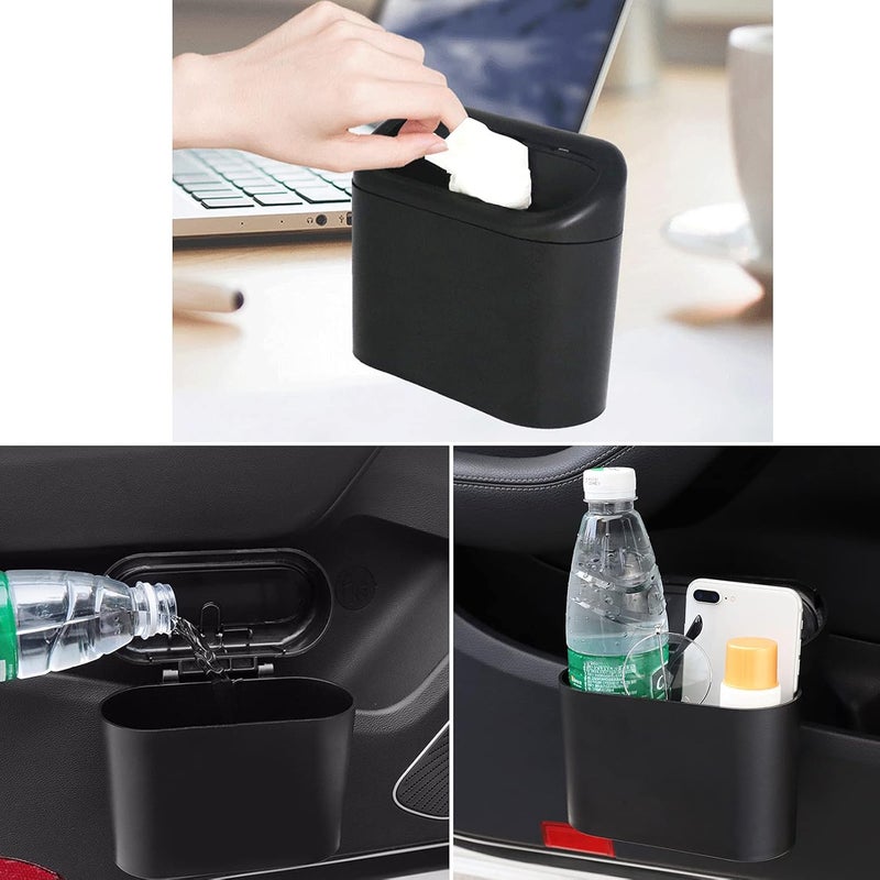 SGLRT Car Trash Can Bin with Lid - 3 Packs Mini Leakproof Garbage Can with 60 Trash Bags - Image 5