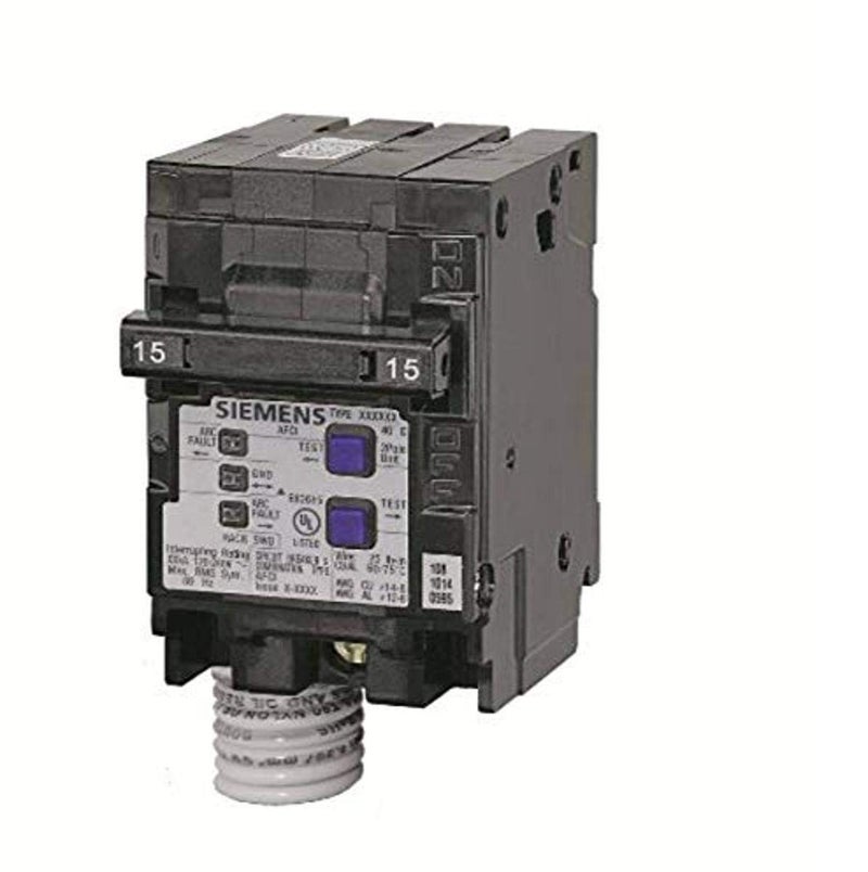 قاطع دائرة كهربائية ثنائي القطب من نوع Siemens Q215AFC بجهد 120 فولت