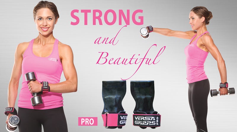 Versa Gripps فيرسا غريبس® برو، صنع في الولايات المتحدة الأمريكية، أحزمة معصم بديلة لرفع الأثقال، أفضل ملحق تدريبي، وردي، S - Image 5
