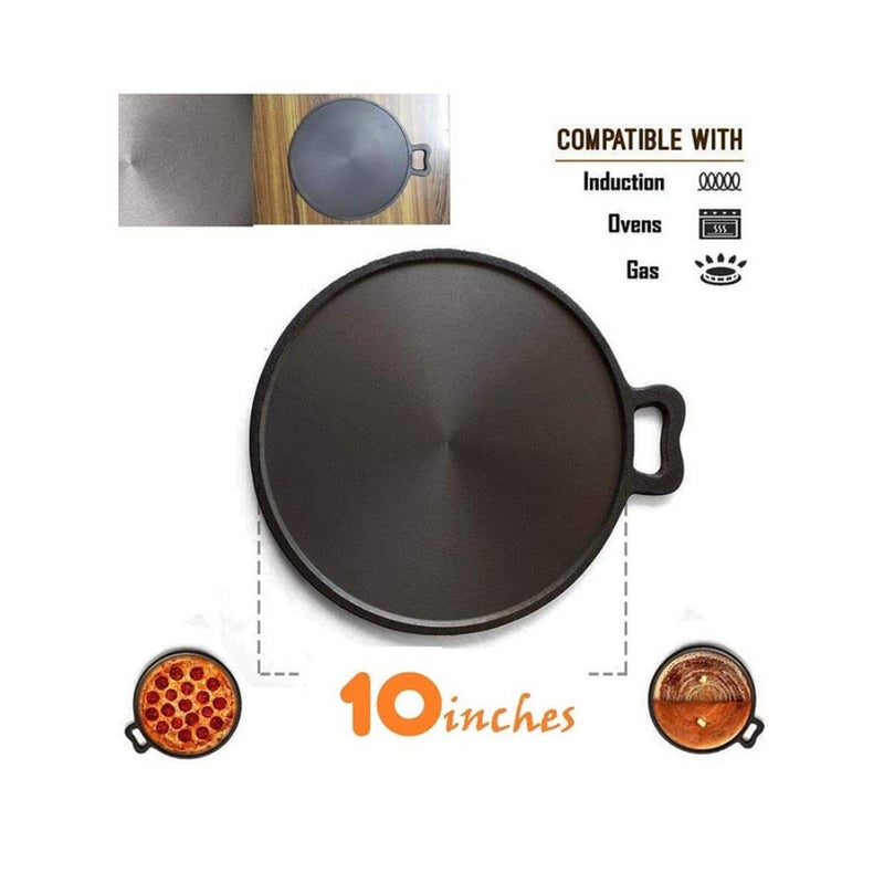 Cast Iron Dosa Tawa 25cm, crispy Dosa Tawa, Perfect for Cooking on Gas, Induction and Electric Cooktops, Pre-seasoned10inch - Image 3