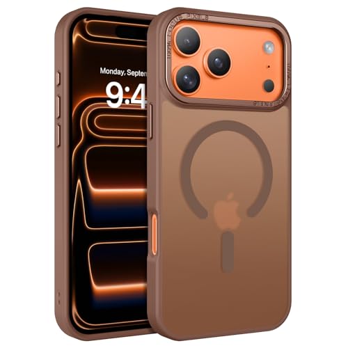 YINLAI for iPhone 17 Pro Max Case 6.9-inch,Magnetic Compatible with MagSafe, Slim Matte Anti-Fingerprint, Shockproof Full Body Military Grade Protection for iPhone 17 Pro Max Cover, Brown - Image 1