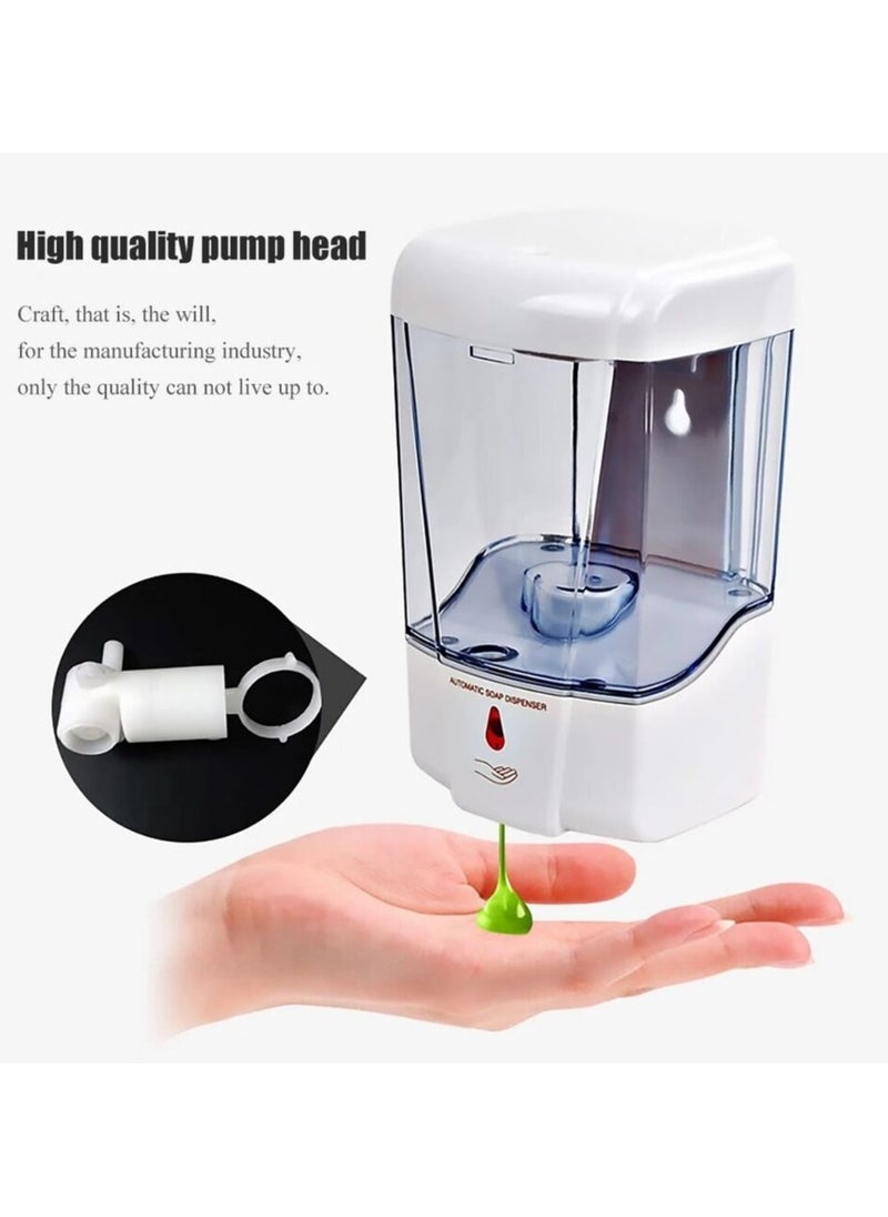 700ml Automatic Soap Dispenser IR Sensor Dispenser Touchless Hand Free Wall Mount