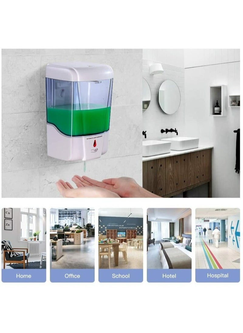 700ml Automatic Soap Dispenser IR Sensor Dispenser Touchless Hand Free Wall Mount