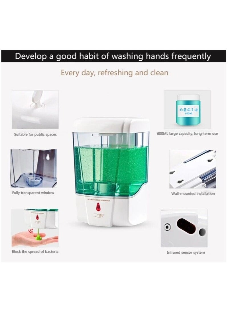 700ml Automatic Soap Dispenser IR Sensor Dispenser Touchless Hand Free Wall Mount