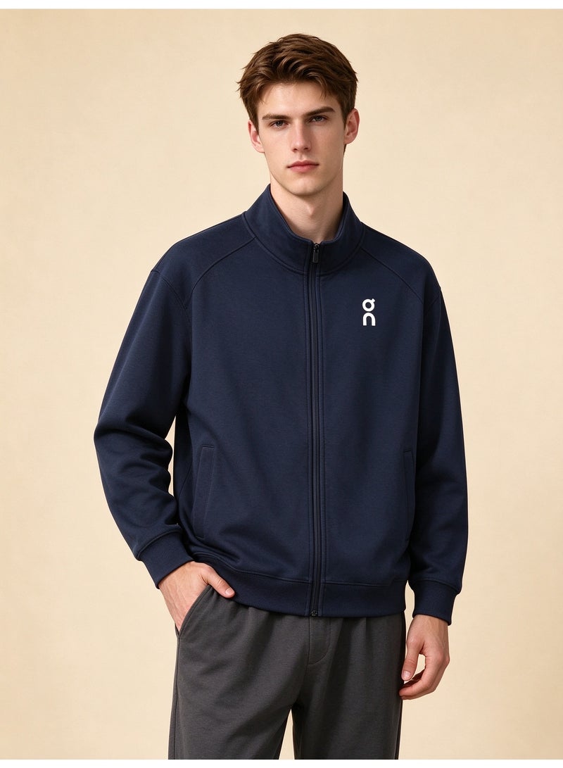 On Running Unisex Stand-Up Collar Full-Zip Track Jacket, Navy Blue - Image 2