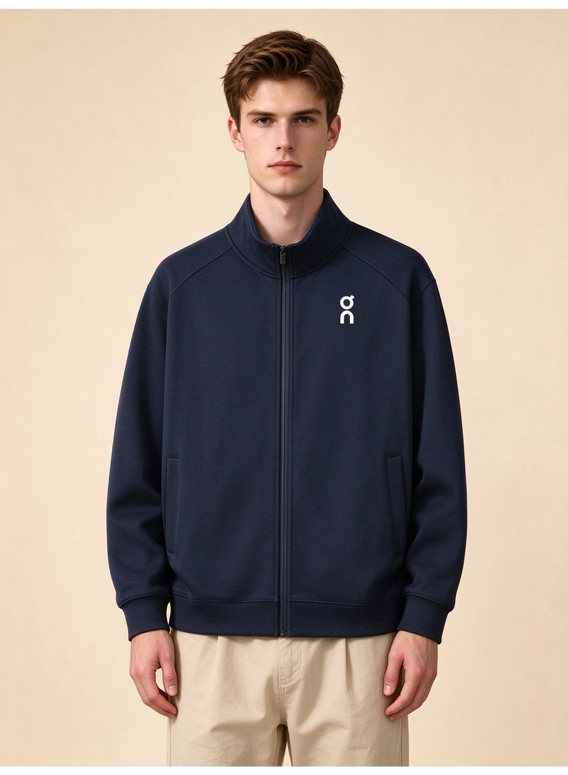 On Running Unisex Stand-Up Collar Full-Zip Track Jacket, Navy Blue - Image 1