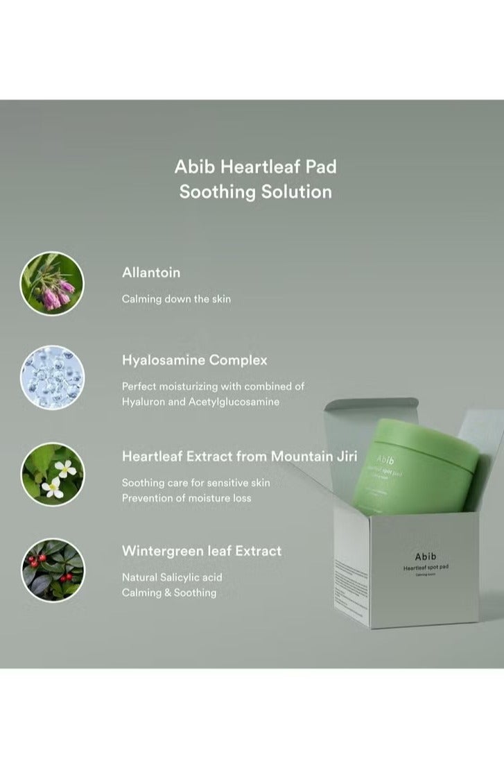 ابيب Abib Heartleaf Spot Pad تهدئة اللمس 80 وسائد الحبر وسائد الإغاثة من أحمرار الوجه تهدئة فورية ترطيب الوجه الحبر نسيج خفيف سهل الاستخدام - Image 3