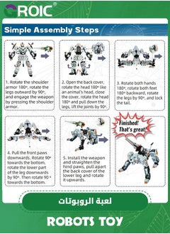 GROIC Animal Transforming Robot Toys,Tiger Action Figure for Kids Deformation Assembly Robot for Kids,Tiger Model,Collectible Action Figures,Manual Transformed into Toy  - Image 5