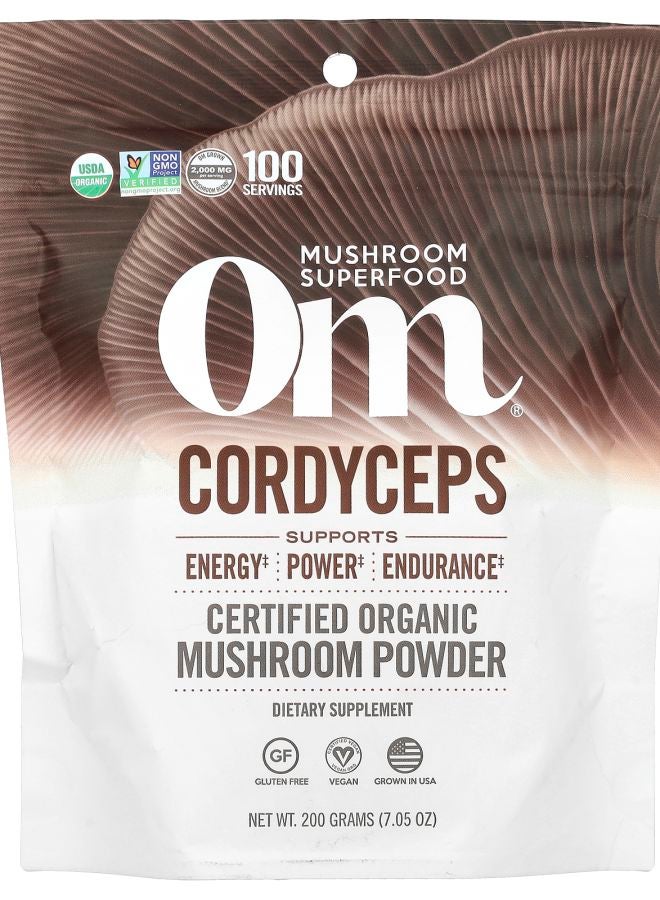 Om Mushrooms Cordyceps Certified Organic Mushroom Powder 7.05 oz (200 g)