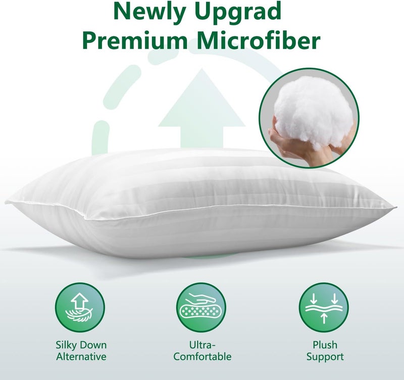 COZSINOOR King Size Bed Pillows Set of 2 - Down Alternative Cooling Microfiber Fill - Hotel Specially Designed for Side, Back & Stomach Sleepers, Providing Breathable and Skin-Friendly Comfort - Image 5