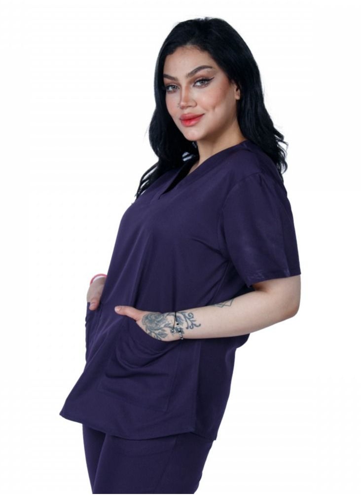 Kenzi Kenzi medical scrub set for unisex dark purple 4  - Image 2