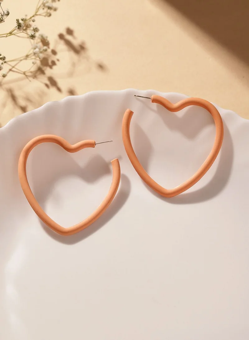 برياسي Heart Shaped Hoop Earrings