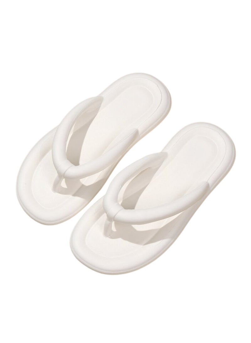 هويتك شبشب نسائي صيفي خفيف الوزن، شباشب عصرية للشاطئ والمناسبات غير الرسمية، لون أبيض، مقاس 38-39 - Image 1