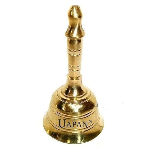 UAPAN Brass Pooja Bell (4 inch_Round, Gold) - Image 1