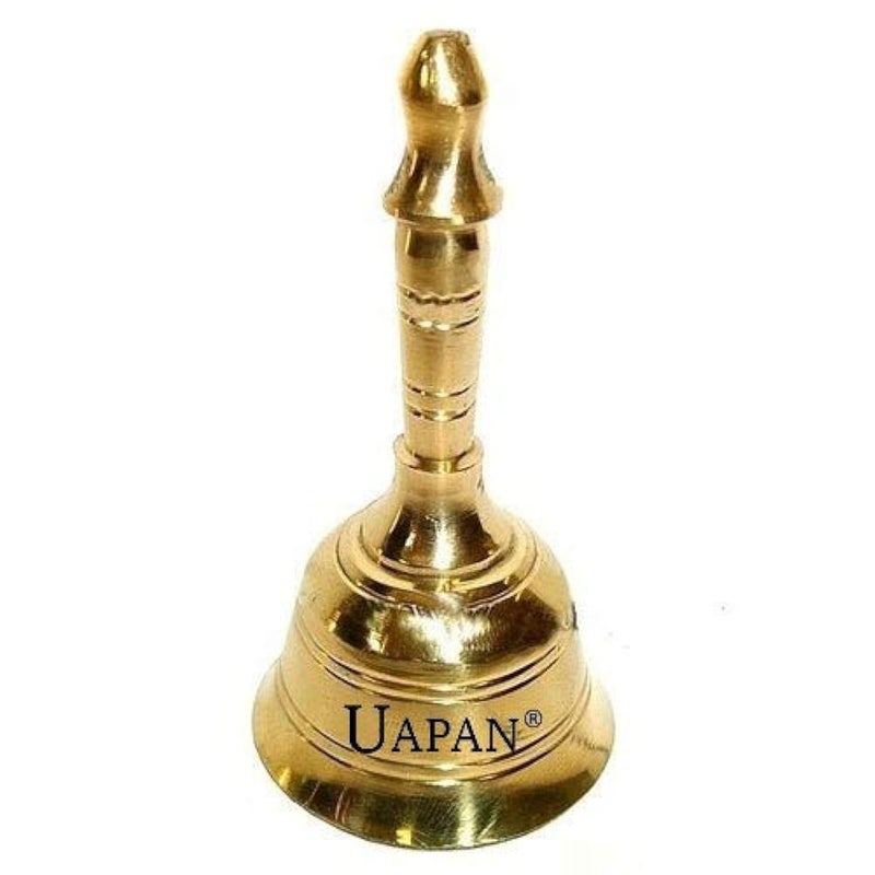 UAPAN Brass Pooja Bell (4 inch_Round, Gold) - Image 4