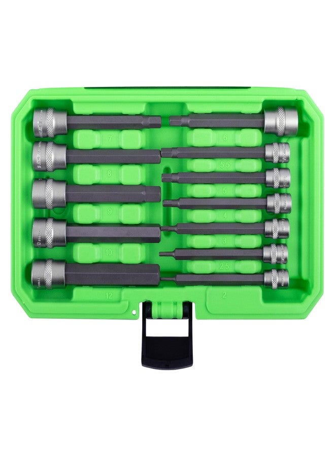 OEMTOOLS 23903 12 Piece Metric Magnetic Long Hex Bit Socket Set, Metric Hex Sockets, 1/4" and 3/8" Drive Long Metric Hex Socket Set, Allen Bit Sockets - Image 3
