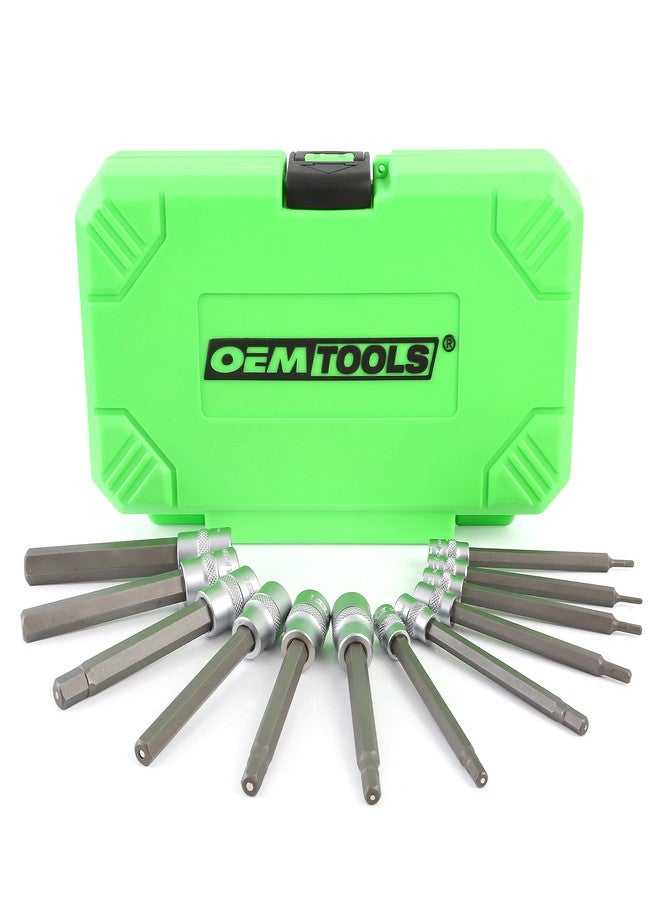 OEMTOOLS 23903 12 Piece Metric Magnetic Long Hex Bit Socket Set, Metric Hex Sockets, 1/4" and 3/8" Drive Long Metric Hex Socket Set, Allen Bit Sockets - Image 1