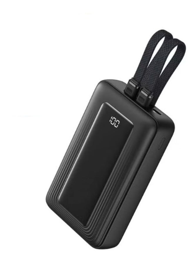 ANKERWORK Power Bank, 20,000mAh 30W Max Fast Portable Charger with Built-in USB-C and MFi Certified Lightning Cables, 1 USB-C, 1 USB-A, Battery Pack for iPhone 17/16 Series, Galaxy, and more