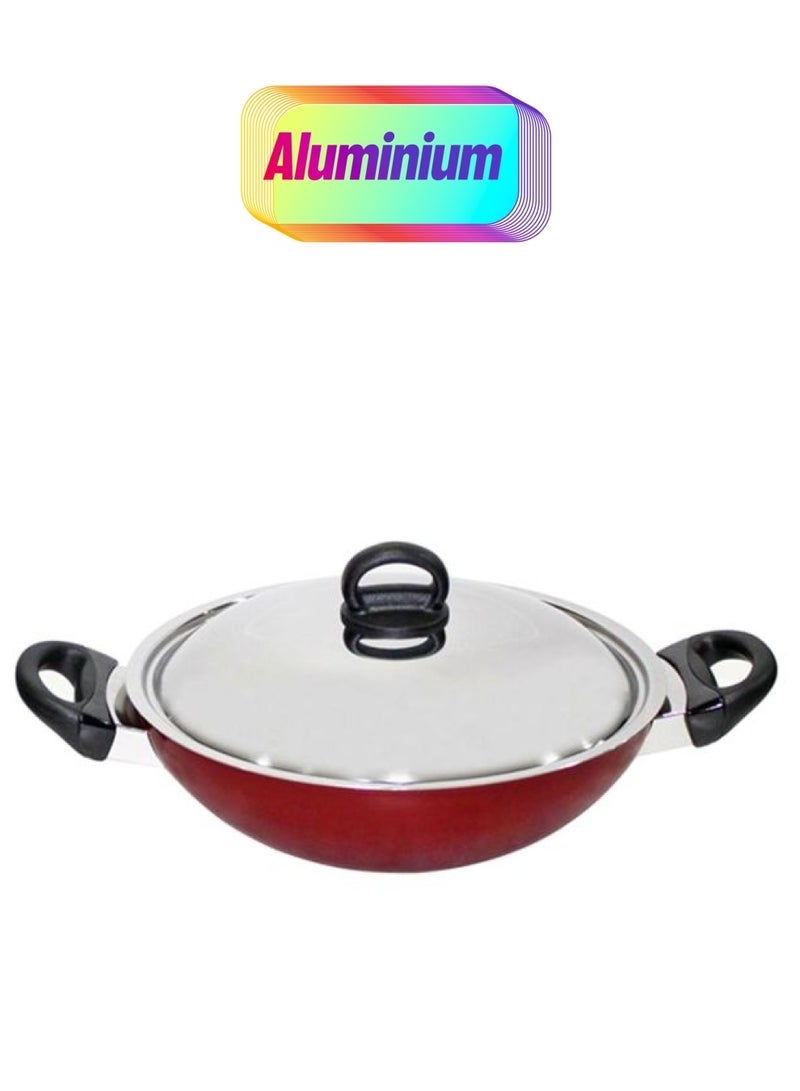Prestige Classic. Flat Bottom Kadai Red 28cm - Image 1