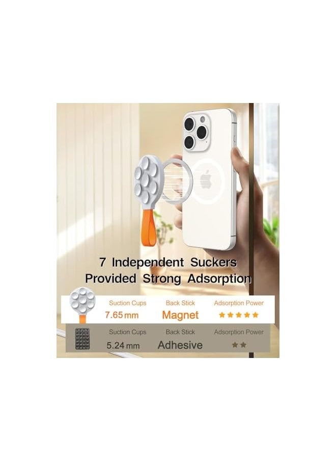 erorex 2024 Magnetic Suction Cup Phone Grip, Silicone Suction Phone Case Holder compatible with iPhone 12/13/14/15, Hands-Free Phone Holder Can Be Attached to Mirrors/Refrigerators/Glass  - Image 2