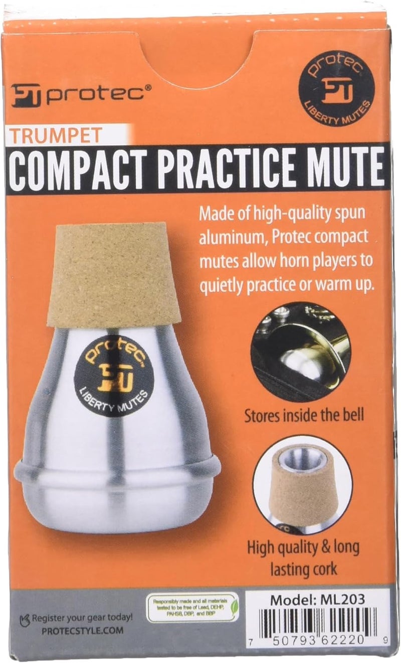 ProTec Trumpet Compact Practice Liberty Mute, Aluminum, Model ML203 - Image 2