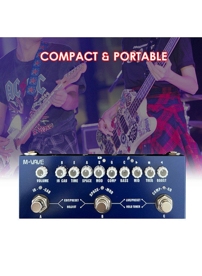 M-VAVE - CUBE BABY Portable Multifunctional Bass Combined Effect Pedal with Wireless Music Playback Phone Recording Audio Interface Function - Image 1