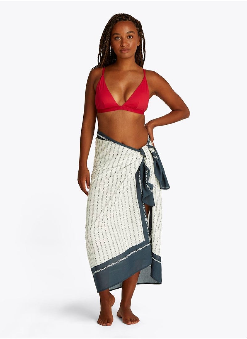 TOMMY HILFIGER Women's Print Pareo - Viscose Blend, White  - Image 4