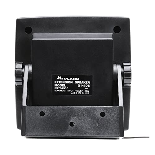 Midland- 21-406 Heavy-duty 20W Deluxe External Speaker - Swivel Base Bracket Works with Midland CB and MXT radios 8-OHM Sound System 3.5mm audio plug - off-roading, farming - 5-FT Cable - Image 2